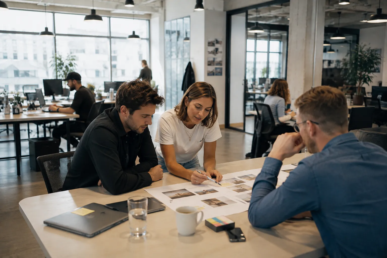 Team ordnet Informationen für die Angebotserstellung
